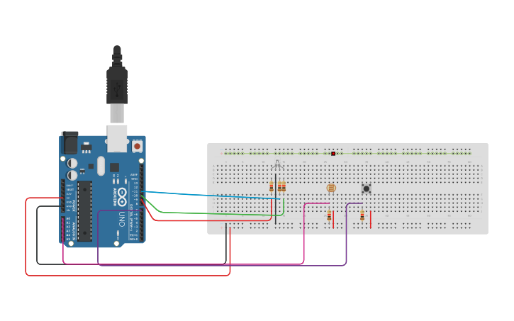 Circuit design PHOTORESISTOR + LED - Tinkercad