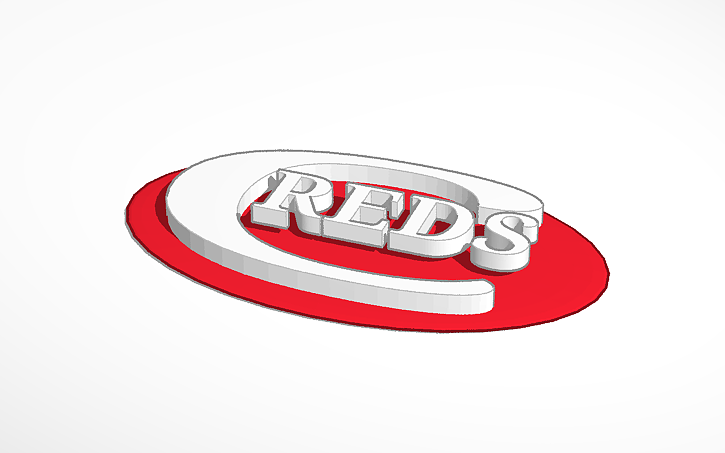 3D design Cincinnati Reds Logo - Tinkercad