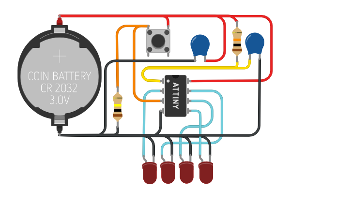 Circuit design Tech01 Digital Binary Clock - Tinkercad