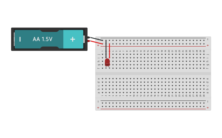Circuit design basic LED circuit - Tinkercad