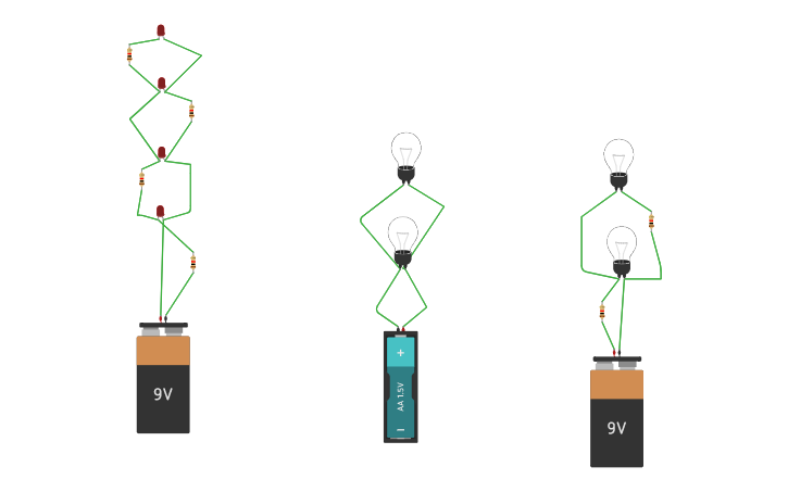 Circuit design parallel circuit - Tinkercad