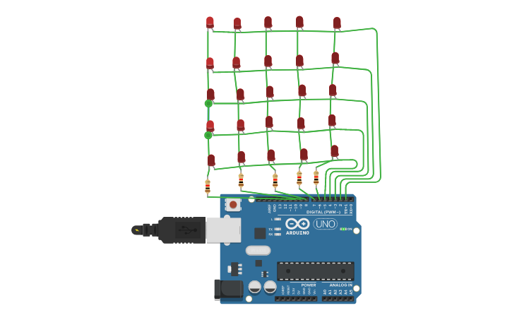 Circuit design LED Matrix - Tinkercad