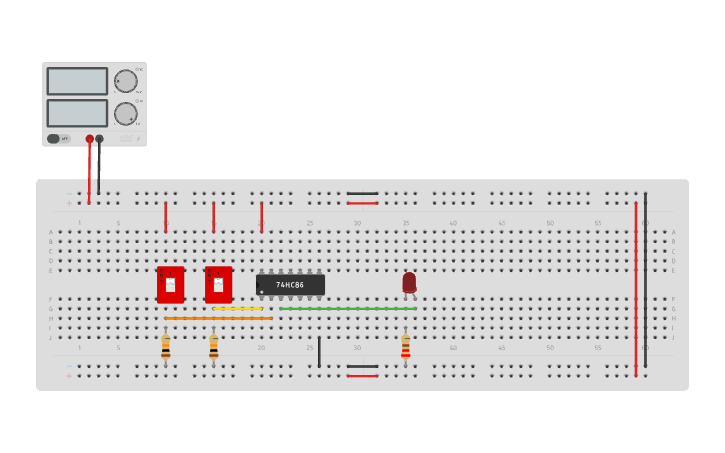 Circuit design Porta_EXOR - Tinkercad