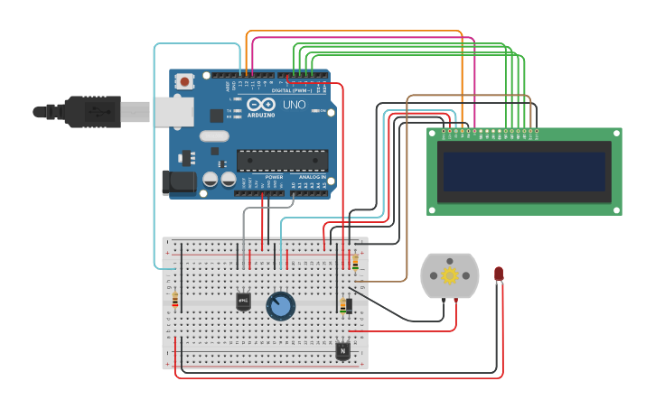 Circuit design AUTO ROOM TEMPERATUR CONTROL SYSTEM - Tinkercad