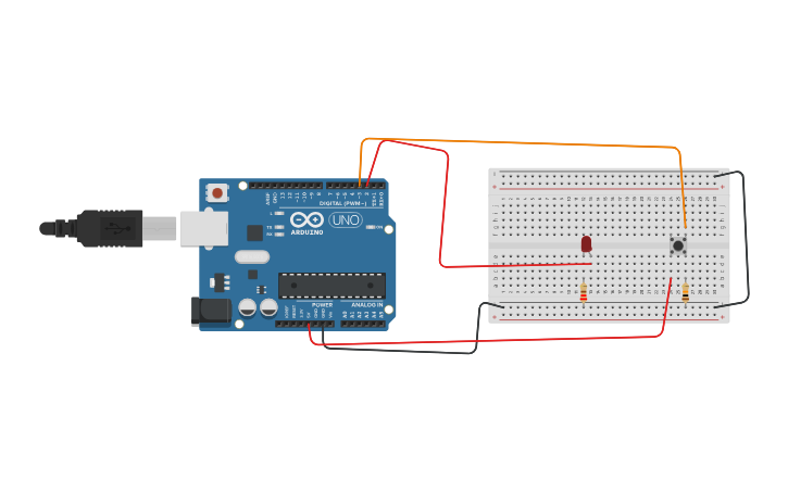 Circuit design click counter - Tinkercad