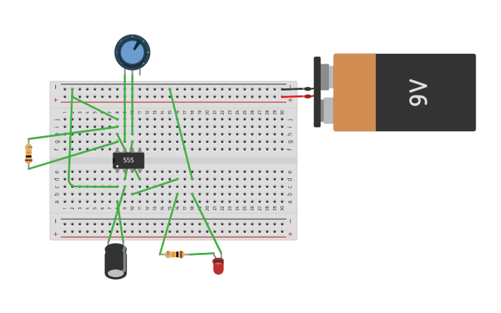 Circuit design Pulse generator - Tinkercad