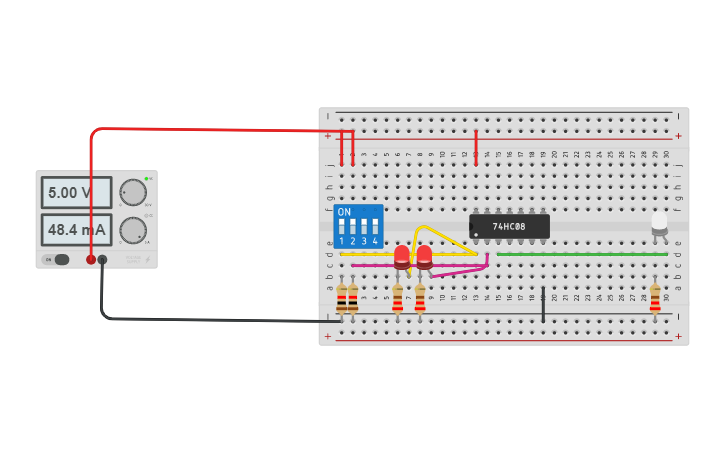 Circuit design AND - Tinkercad