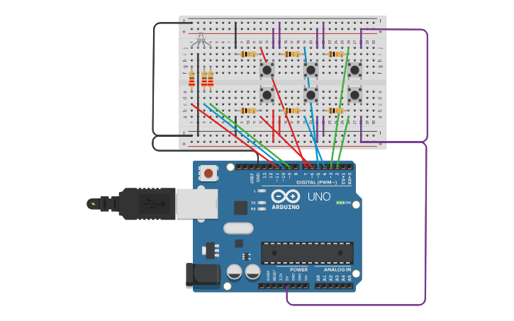 Circuit design RGB Button - Tinkercad