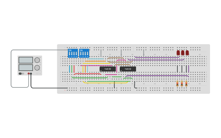 Circuit design 8 TO 3 ENCODER CIRCUIT - Tinkercad