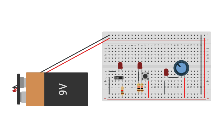 Circuit design Práctica de encendido de led con un pulsador, un ...