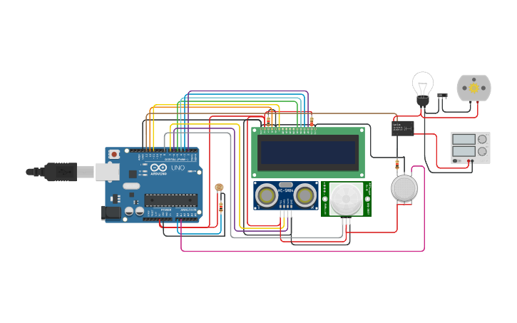 Circuit design Smarthome satuu - Tinkercad