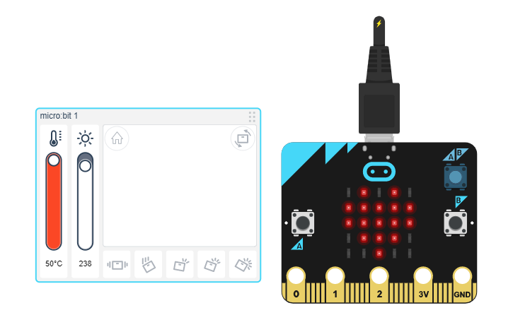 Circuit design Microbit Shake - Tinkercad
