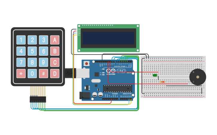 Circuit design Security System (Arduino) - Tinkercad