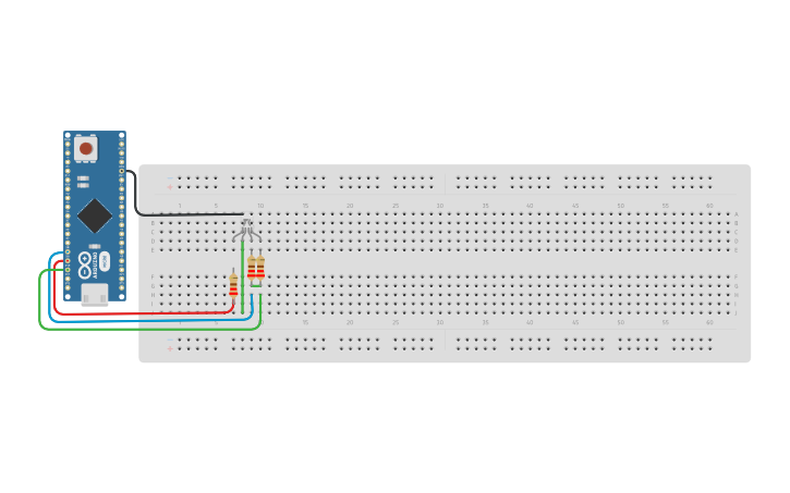 Circuit design Simple RGB led - Tinkercad