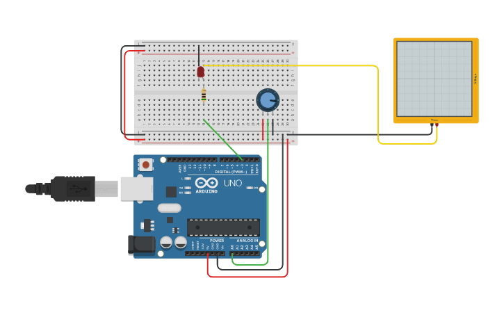 Circuit design Arduino LED Dimmer (Potentiometer + PWM) - Tinkercad