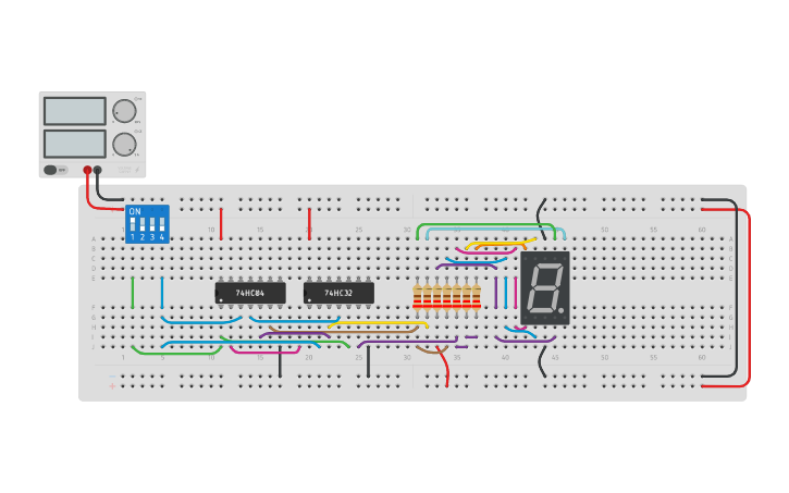 Circuit design 7 segment display 2 - Tinkercad