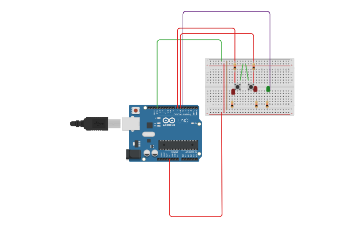 Circuit design NOR_GATE - Tinkercad