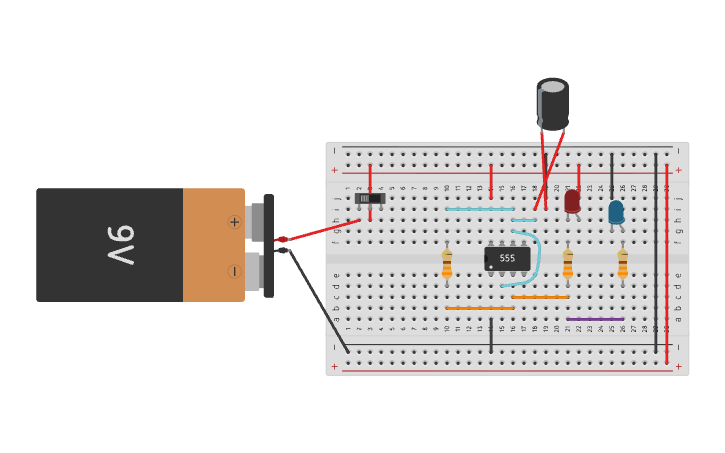 Circuit design Police Lights - Tinkercad
