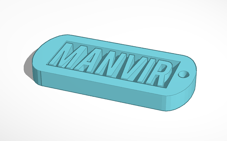3D design name tag - Tinkercad