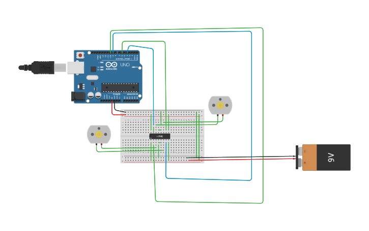 Circuit design motor driver - Tinkercad