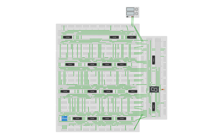 Circuit design 0-F Hex Decoder - Tinkercad