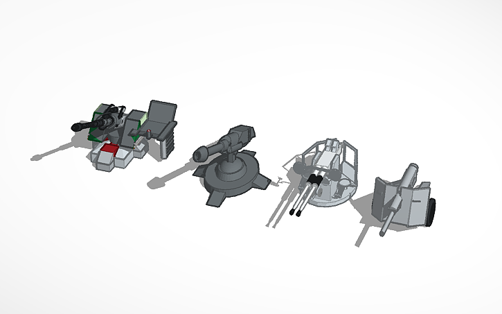 3D design AA Gun - Tinkercad