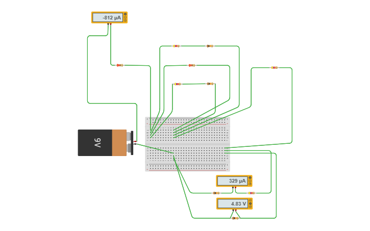 Circuit design Series and Parallel - Tinkercad