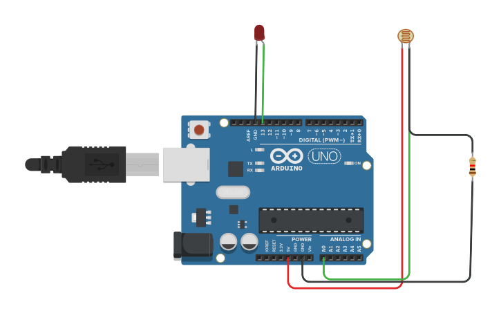 Circuit design Arduino Uno R3 - Tinkercad