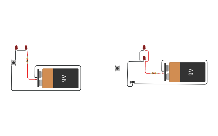 Circuit design Series and Parallel Circuit - Tinkercad