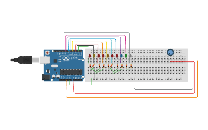 Circuit design Led Speed Tester - Tinkercad