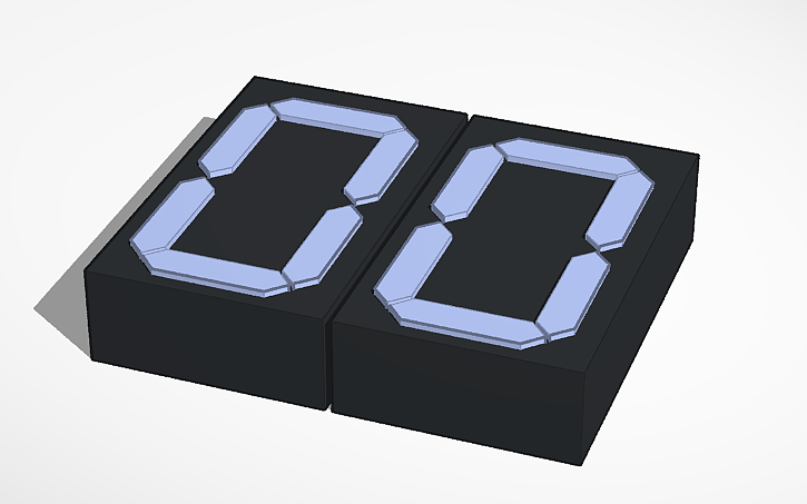 3D design double digit digital numbers (Simlab) - Tinkercad