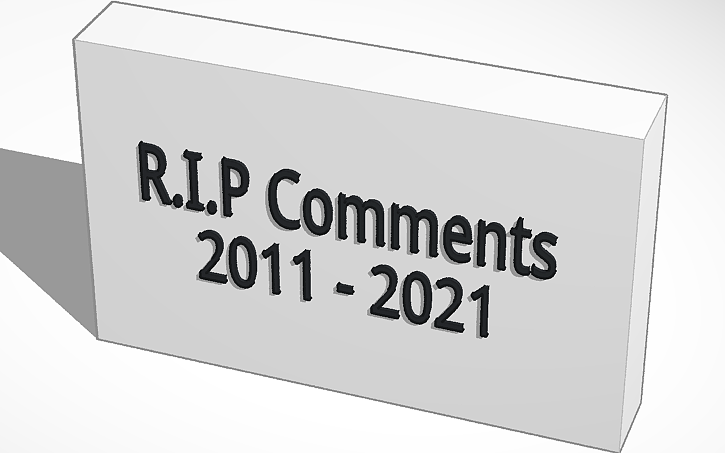 3D design R.I.P Comments - Tinkercad