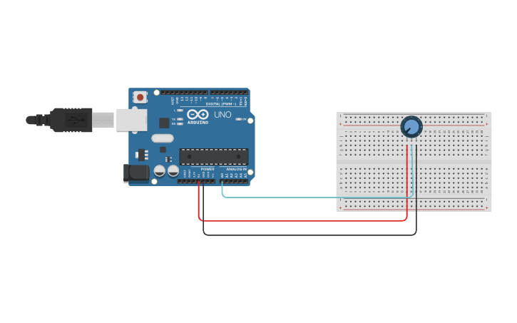 Circuit design Potentiometer Serial Monitor - Tinkercad