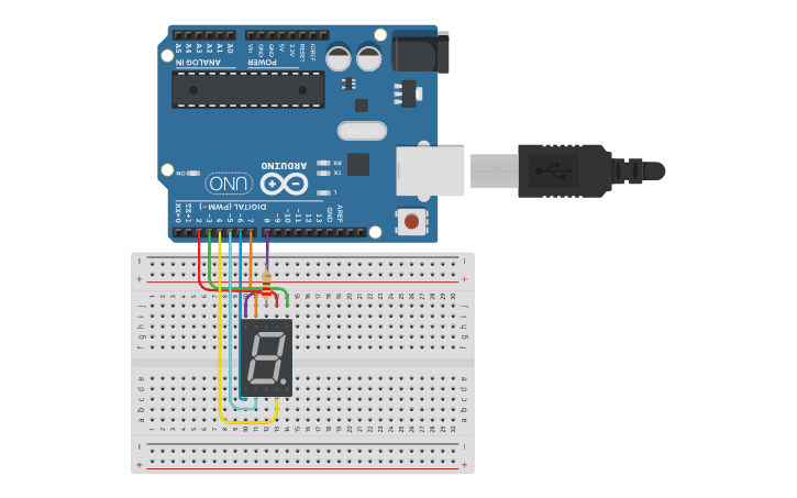 Circuit design DISPLAY DE 7 SEGMENTOS - Tinkercad