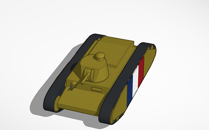 3D design WWI Medium Tank - Tinkercad
