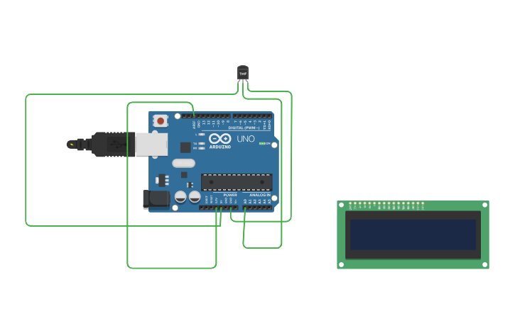 Circuit design interface Temperature Sensor with Arduino? - Tinkercad