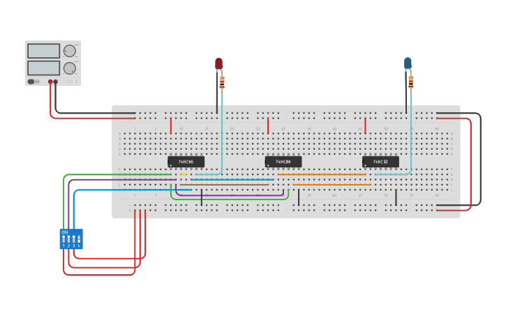 Circuit design Full Adder using logic gates - Tinkercad