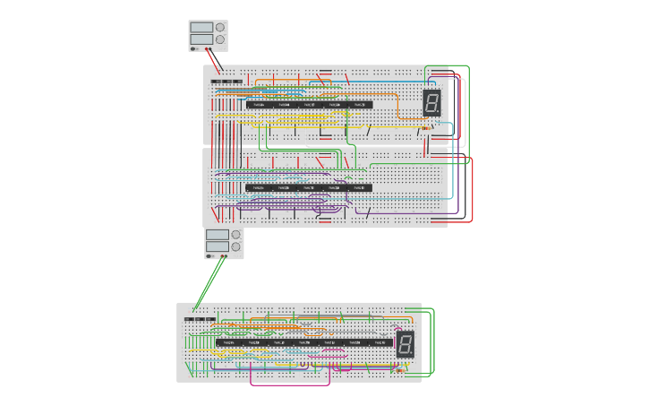 Circuit design Decoder 1 e 2 - Tinkercad