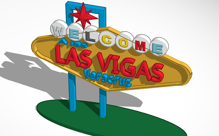 3D design Letrero Las Vigas - Tinkercad