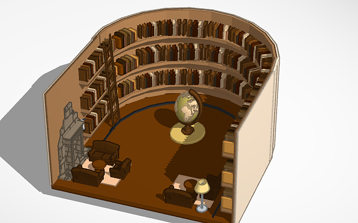 3D design Vintage Library (Arch design) - Tinkercad