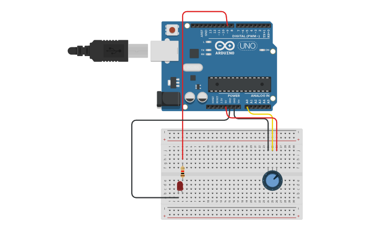 Circuit design Arduino Dimmable LED Project - Tinkercad