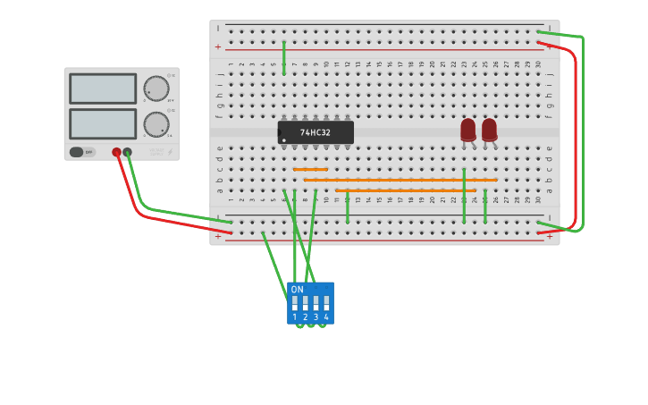 Circuit design Binary encoder - Tinkercad
