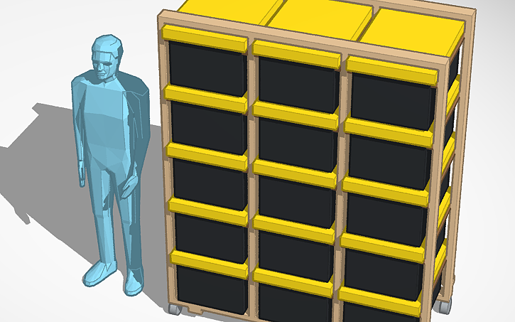 3D design Project Source Bin Rack - Tinkercad
