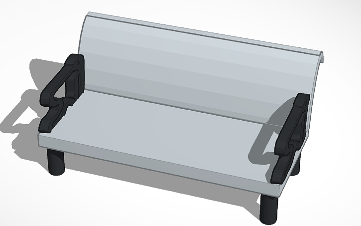 3D design Park bench 3D printable - Tinkercad