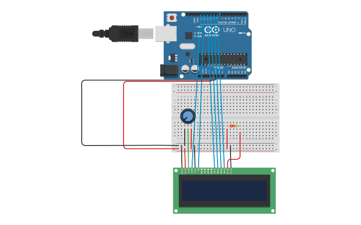 Circuit design LCD - Tinkercad