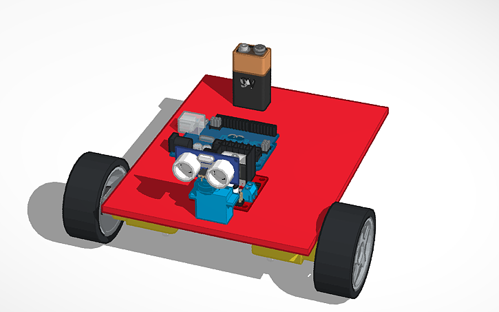 3D design self driving Arduino car for school project - Tinkercad