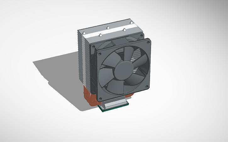 3D design pc air fan with cpu - Tinkercad