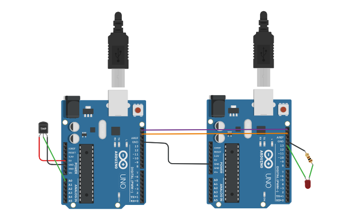 Circuit design I2C - Tinkercad