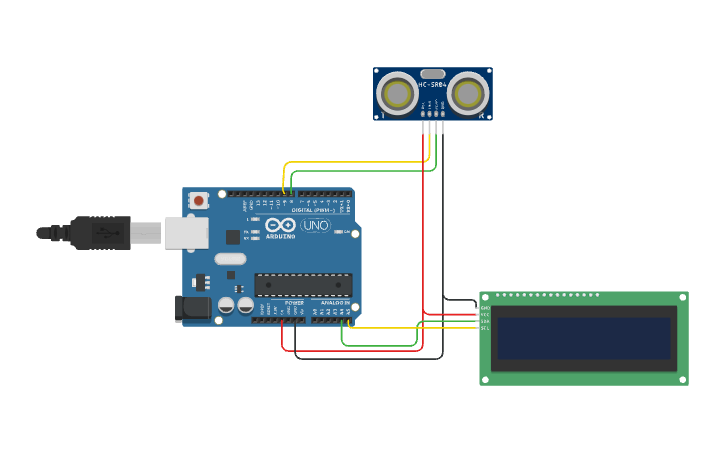 Tinker Ui Circuit design Water level indicator - Tinkercad