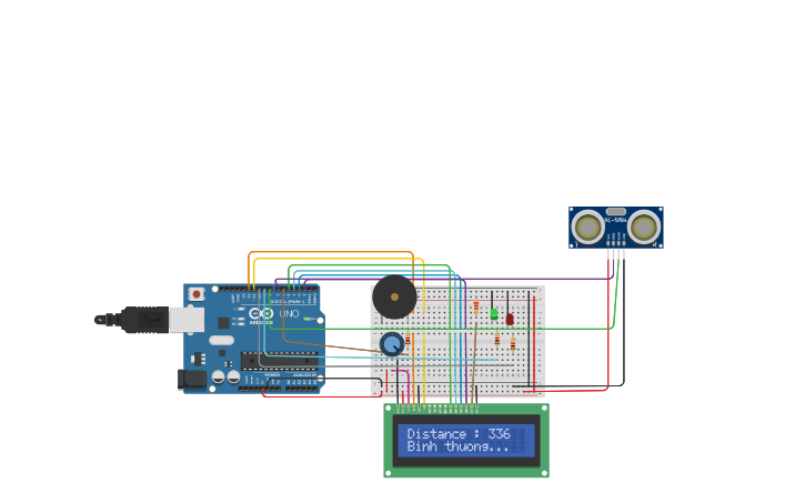 Distance Sensor Cad Model Circuit design distance sensor - Tinkercad